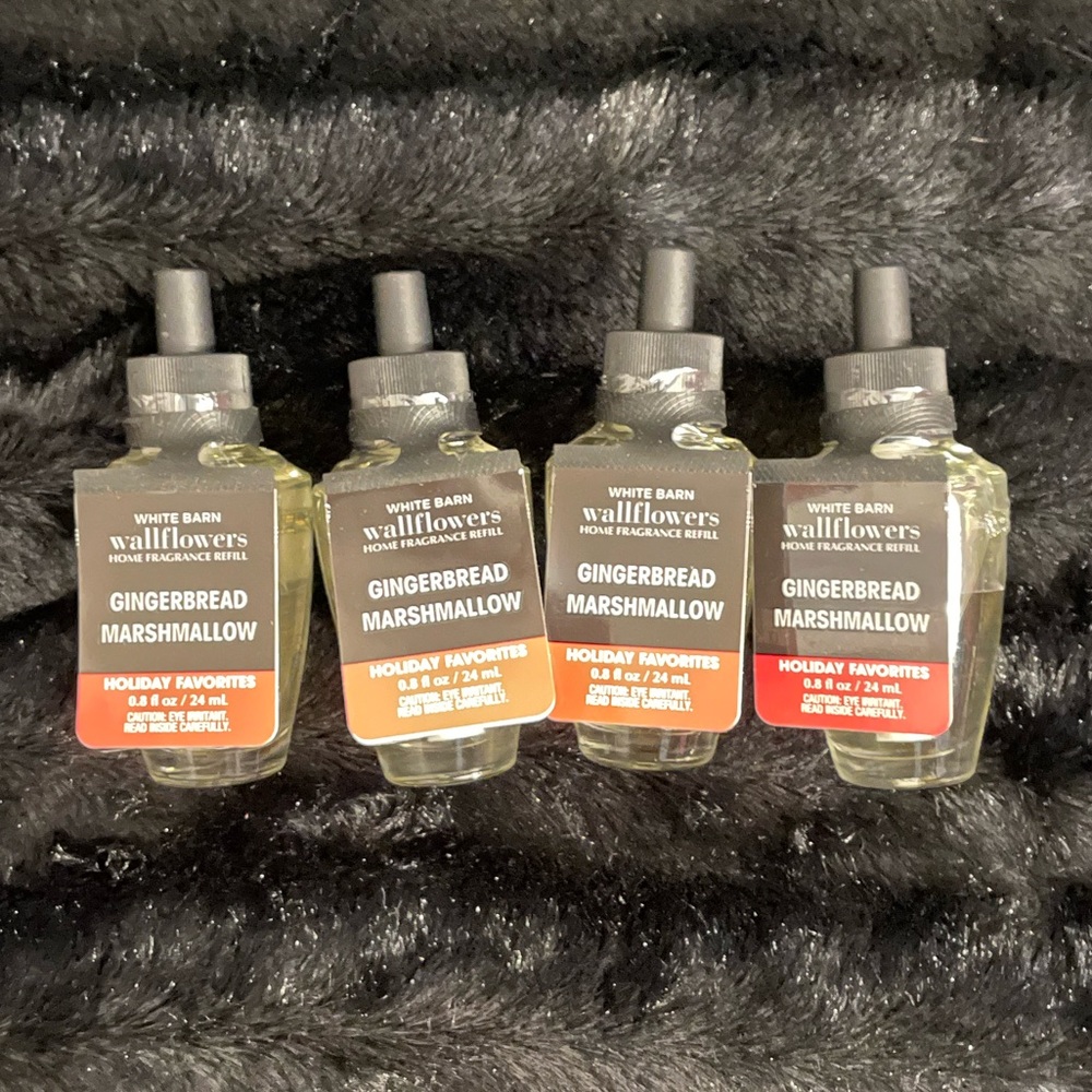 Bath and Body Works 4pc Gingerbread Marshmallow Wallflower Bundle